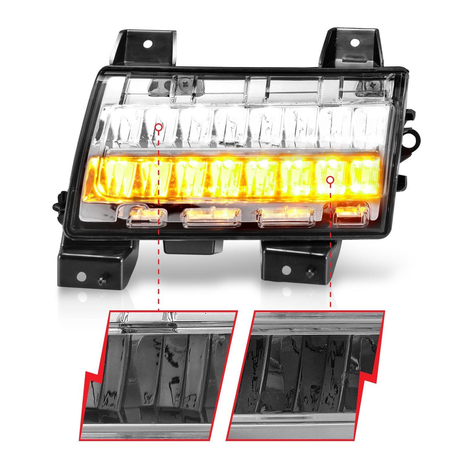 ANZO 2018-2021 Jeep Wrangler LED Side Markers Chrome Housing Clear Lens w/ Sequential Signal thumbnail 4