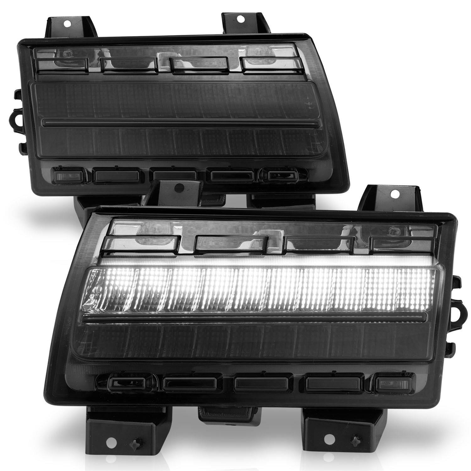 ANZO 2018-2021 Jeep Wrangler LED Side Markers Chrome Housing Smoke Lens w/ Seq. Signal Low Config thumbnail 3