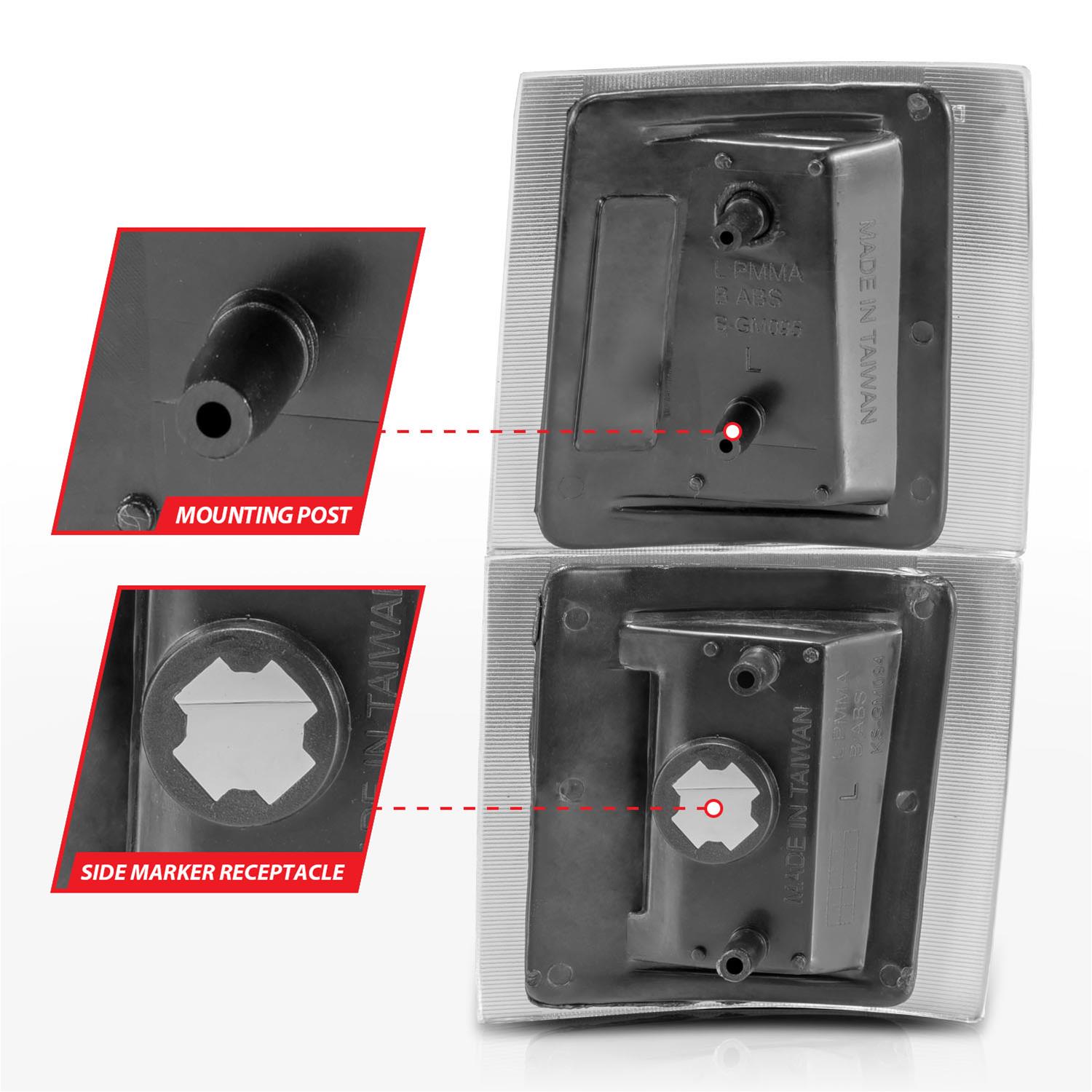 ANZO 1994-1998 Chevrolet Blazer Corner Lights Black Housing Clear Lens w/ Amber Reflector thumbnail 5