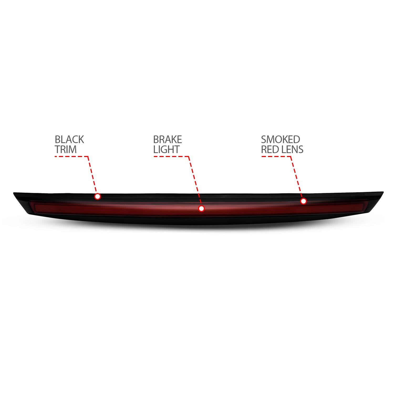 ANZO 2007-2014 Chevrolet Suburban 1500 LED 3rd Brake Light Black Housing Smoke Lens w/ Spoiler 1pc thumbnail 4