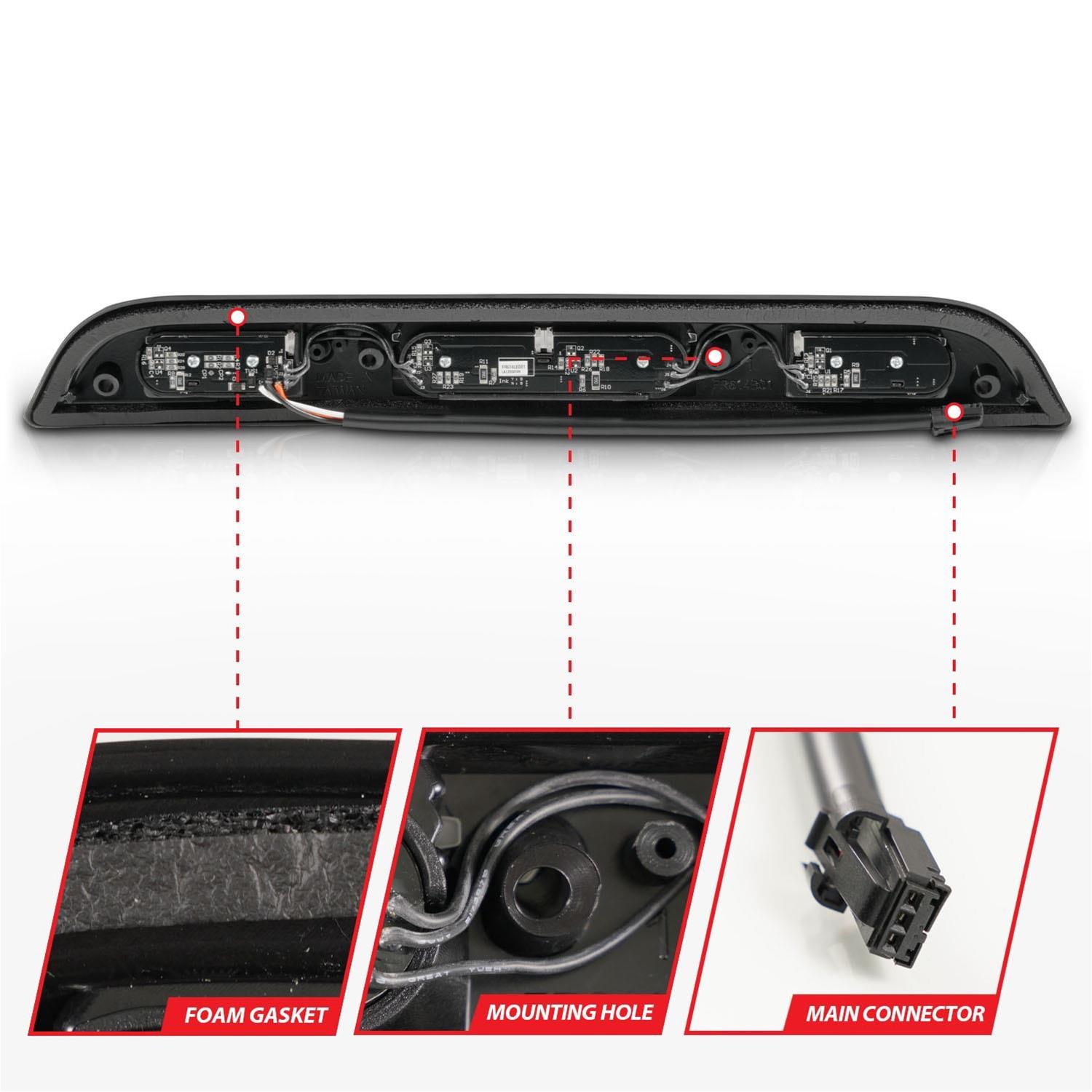 ANZO 15-20 Ford F-250 - F-550 LED Third Brake Light - Black Housing/Clear Lens thumbnail 3