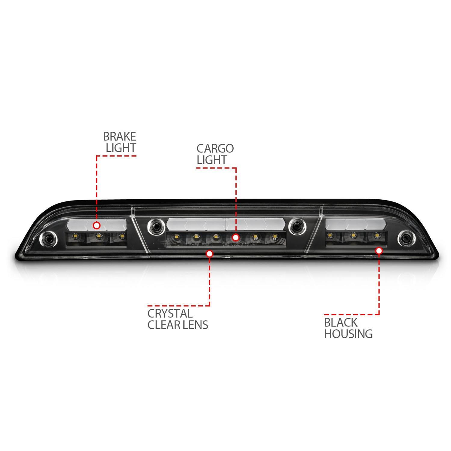 ANZO 15-20 Ford F-250 - F-550 LED Third Brake Light - Black Housing/Clear Lens thumbnail 6