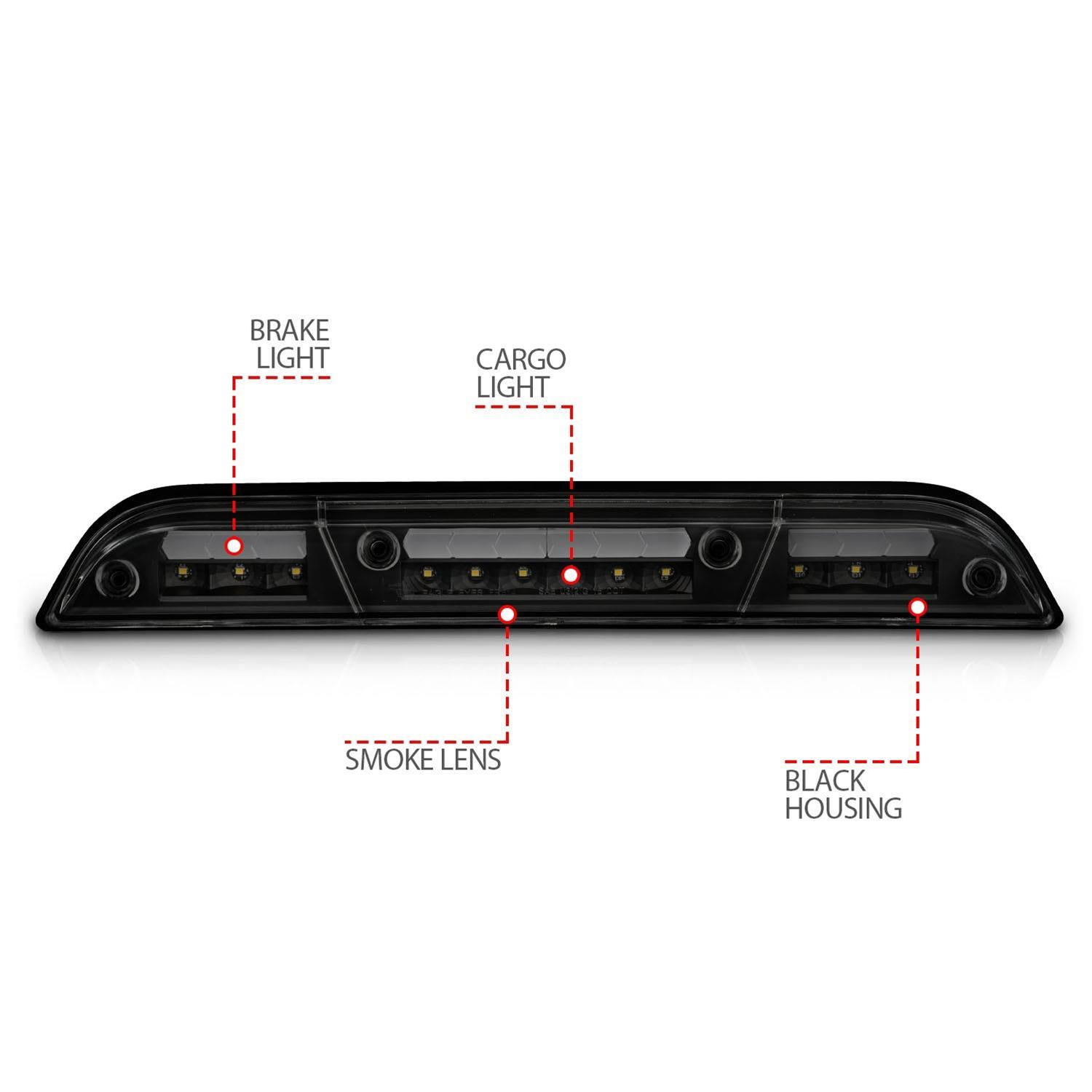 ANZO 15-20 Ford F-150 - F-450 LED Third Brake Light - Black Housing/Smoke Lens thumbnail 6