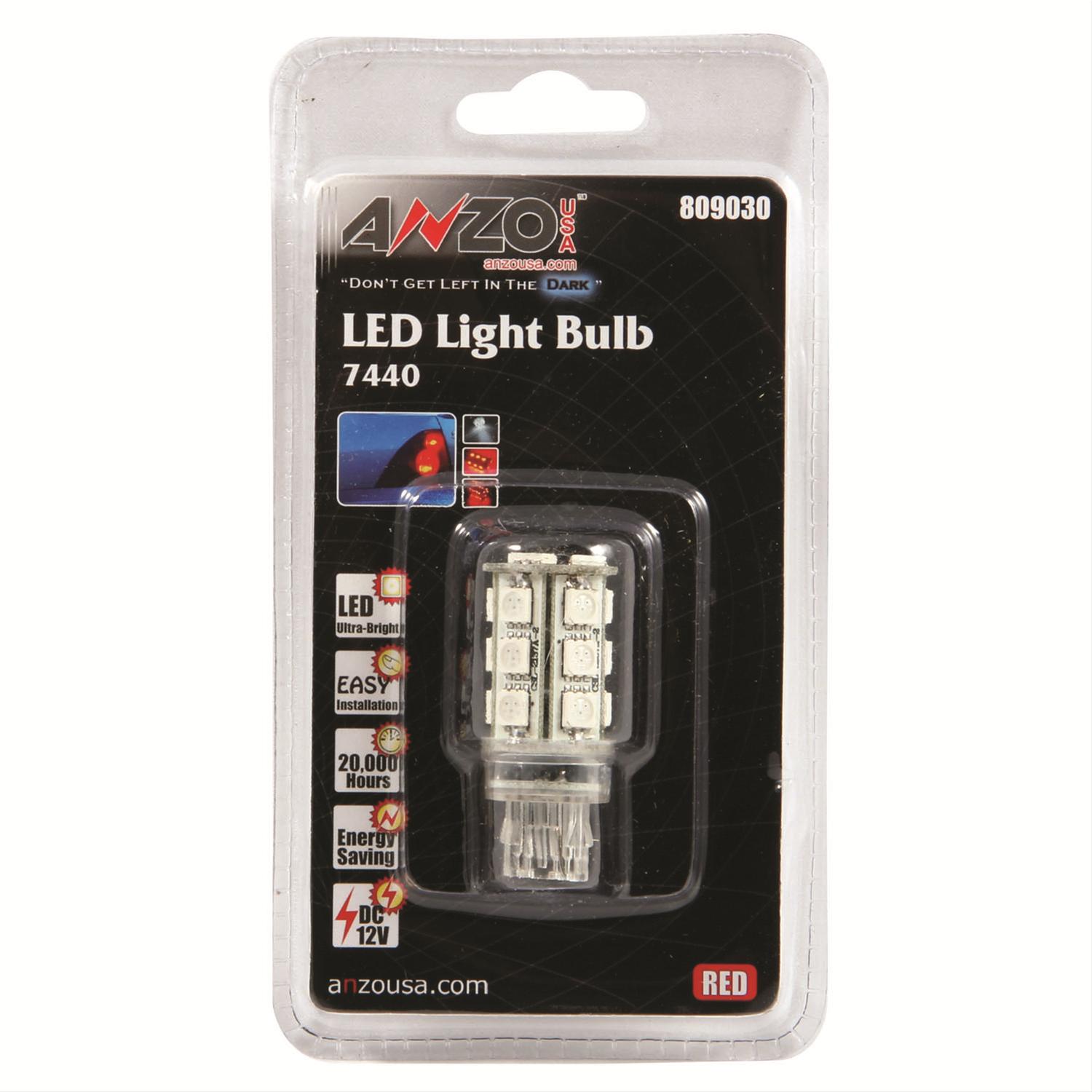 ANZO LED Bulbs Universal 7443/7440 Red