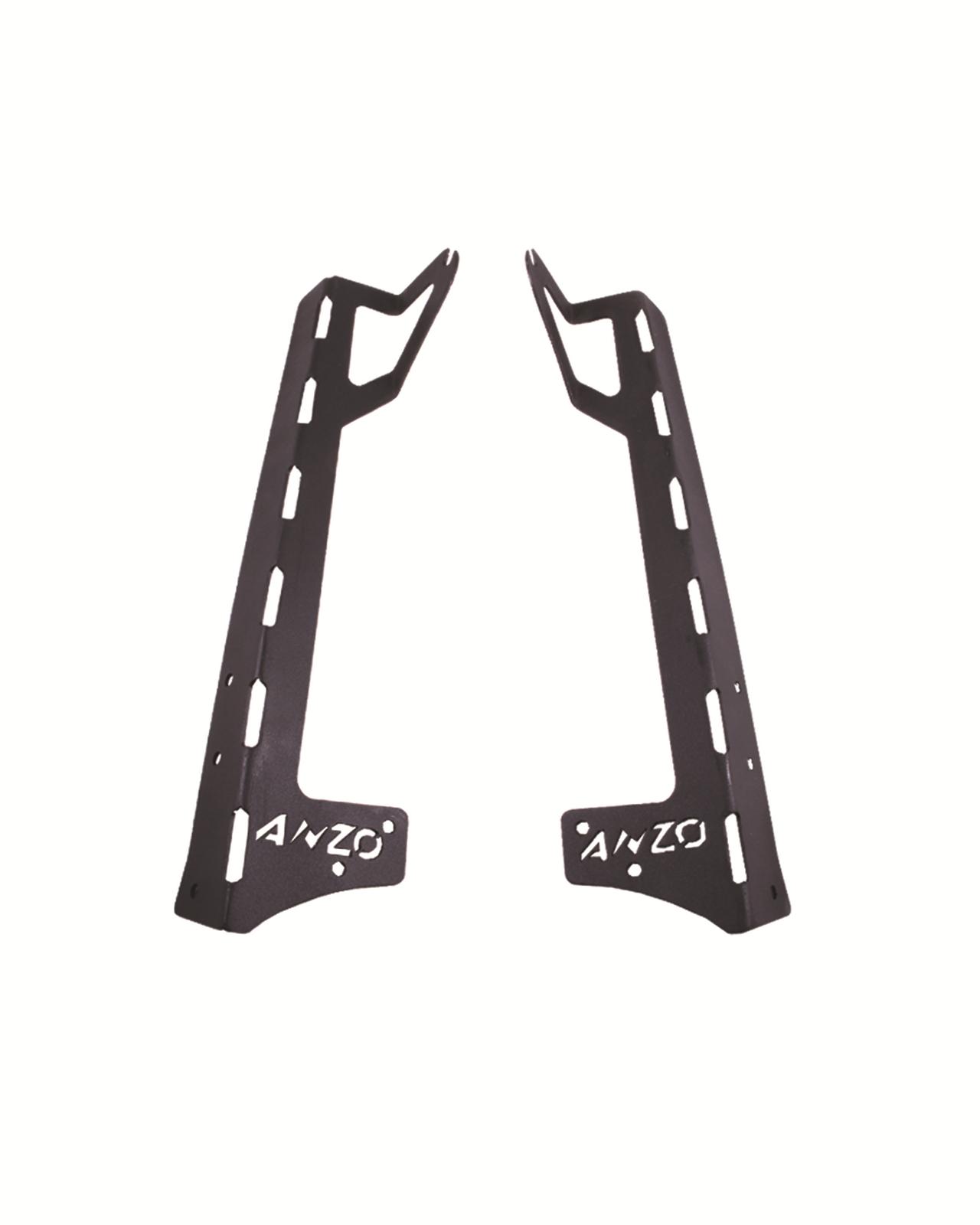ANZO 2007-2015 Jeep Wrangler LED Bar Windshield Mounting Brackets