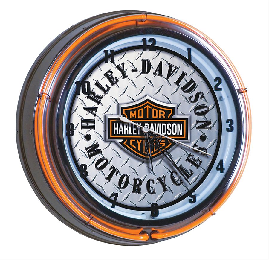 HarleyDavidson® Diamondplate Clocks HDL16611 Free Shipping on Orders Over 99 at Summit Racing