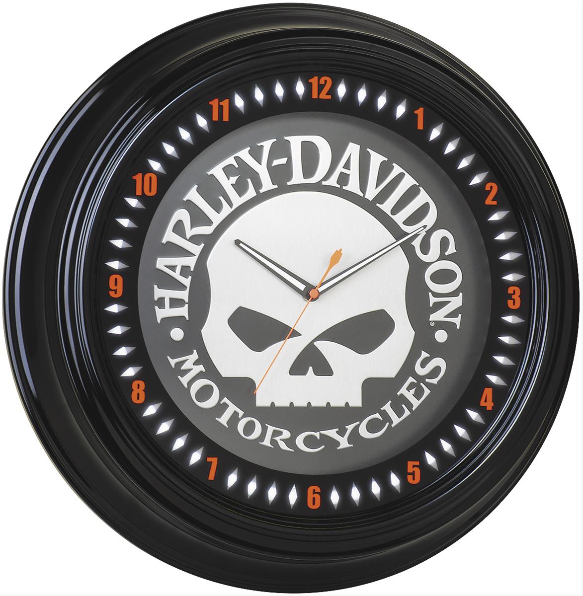 harley davidson neon wall clock