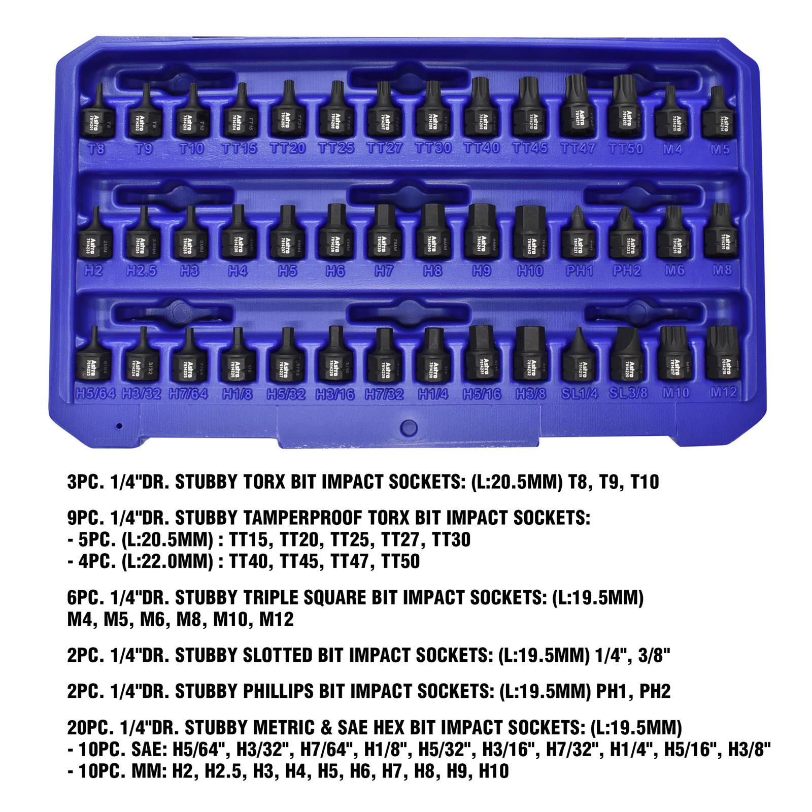thumbnail image 2 of Astro Tools 9-Piece 3/8 Drive Nano Impact Triple Square Bit Socket Set 2 of 5