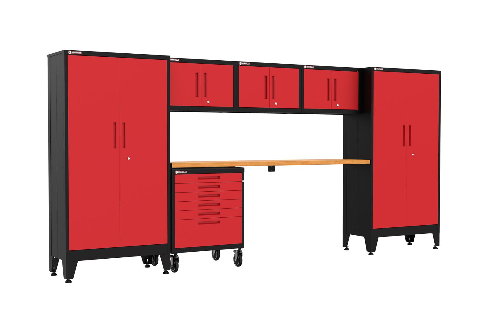 Summit Racing Cabinet Armadillo Tough AR7PC17R Armadillo Tough 7-Piece Storage Cabinets Sets ...