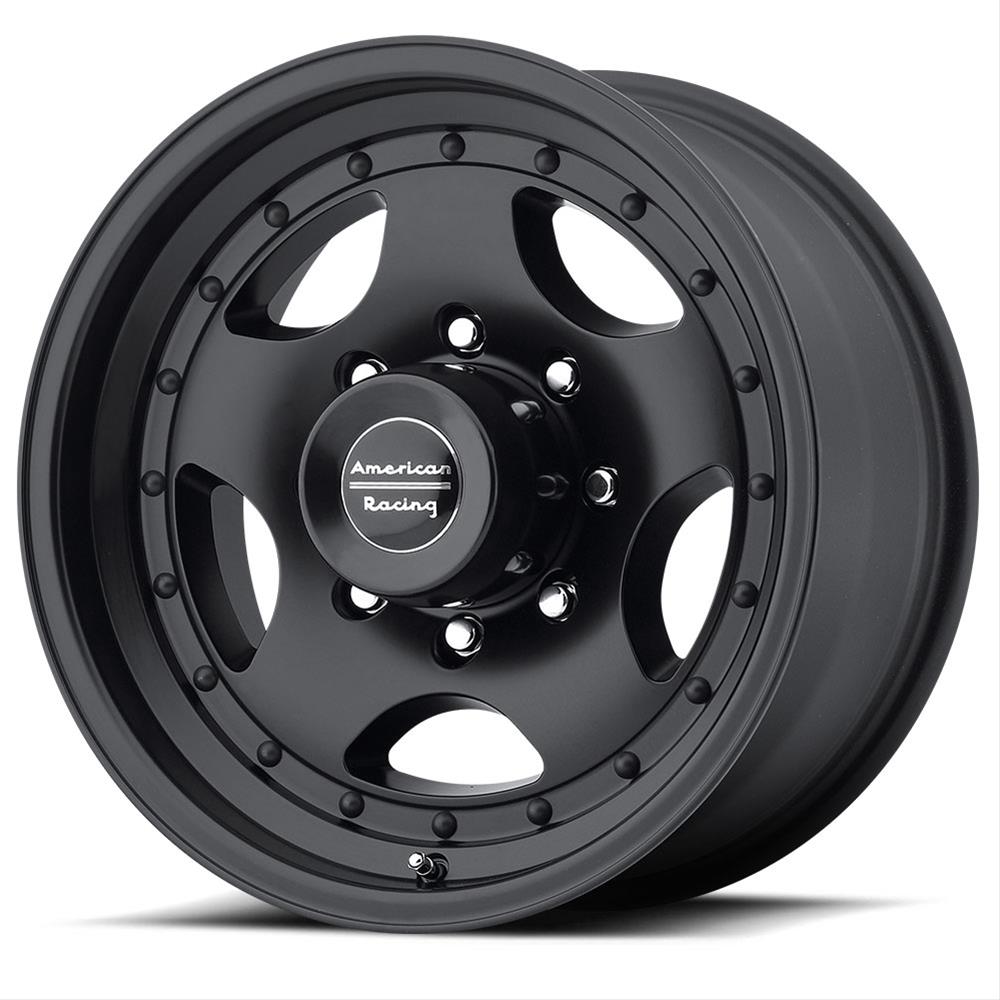 American Racing AR23 Black Wheels 16x8 AMERICAN RACING SATIN BLACK W/ CLEAR COAT