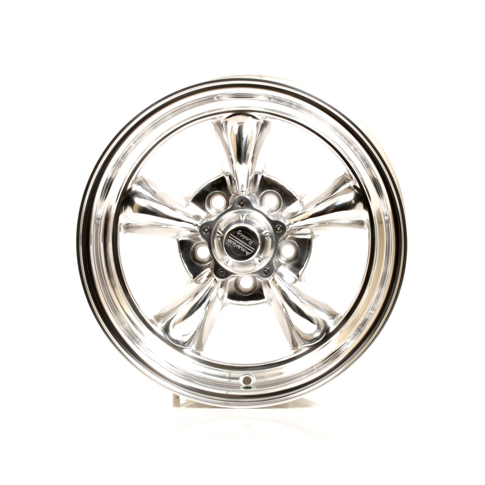 American Racing VN515 Polished Torq-Thrust II One-Piece Wheels 15x6 Wheel, One-Piece, Aluminum, Polished, 15 in. x 6 in., 5 x 4.50 in. Bolt Circle, 3.260 in. Backspace, Each