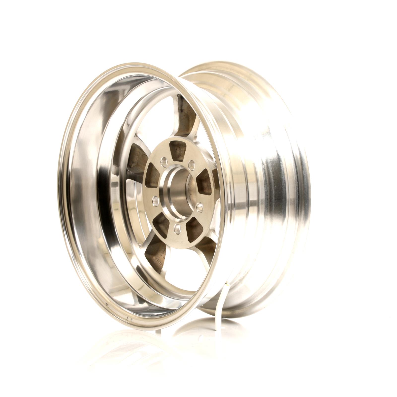 American Racing VN515 Polished Torq-Thrust II One-Piece Wheels 15x6 Wheel, One-Piece, Aluminum, Polished, 15 in. x 6 in., 5 x 4.50 in. Bolt Circle, 3.260 in. Backspace, Each thumbnail 4