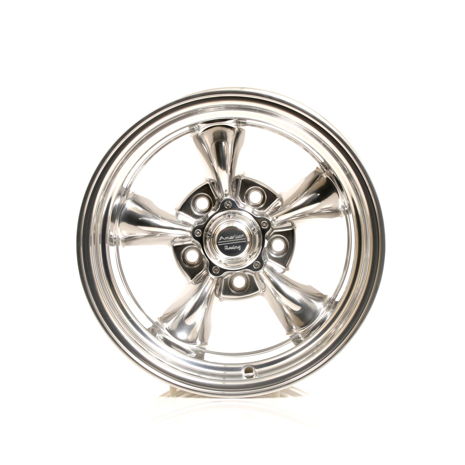 American Racing VN515 Polished Torq-Thrust II One-Piece Wheels 15x8 Wheel, One-Piece, Aluminum, Polished, 15 in. x 8 in., 5 x 5.00 in. Bolt Circle, 3.790 in. Backspace, Each thumbnail 2