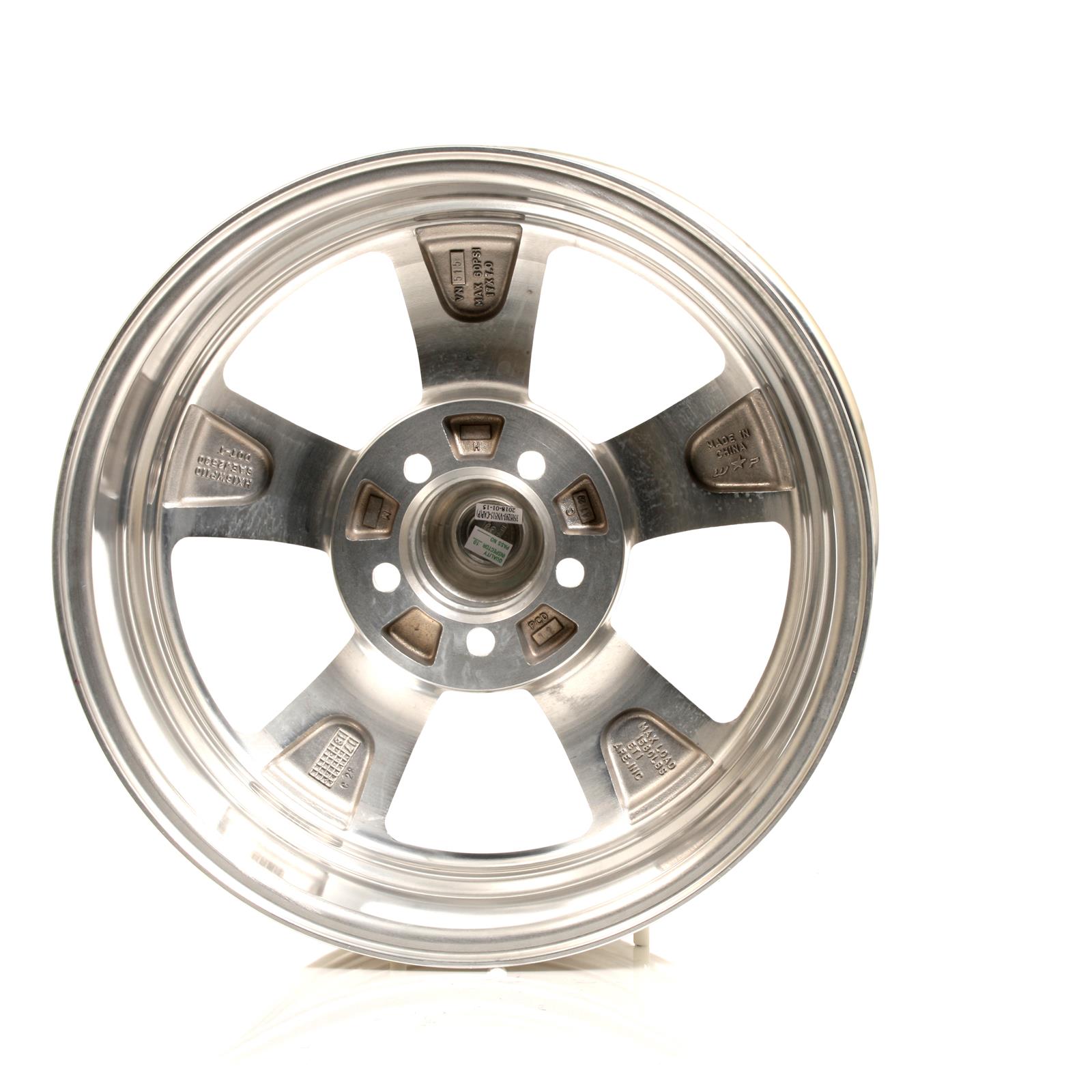 American Racing VN515 Polished Torq-Thrust II One-Piece Wheels 17x7 Wheel, One-Piece, Aluminum, Polished, 17 in. x 7 in., 5 x 4.5 in. Bolt Circle, 4 in. Backspace, Each thumbnail 3