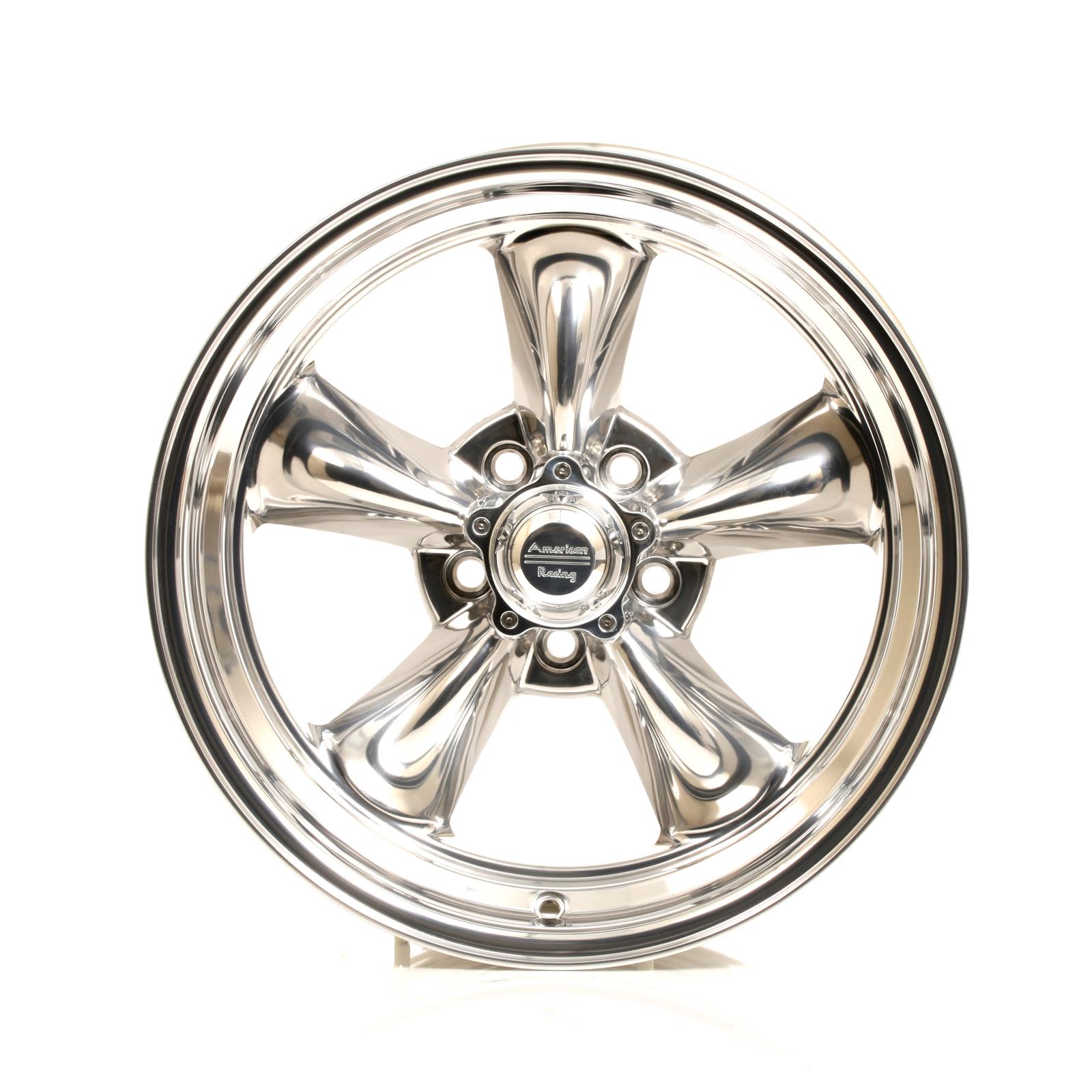 American Racing VN515 Polished Torq-Thrust II One-Piece Wheels 17x7 Wheel, One-Piece, Aluminum, Polished, 17 in. x 7 in., 5 x 4.5 in. Bolt Circle, 4 in. Backspace, Each thumbnail 2