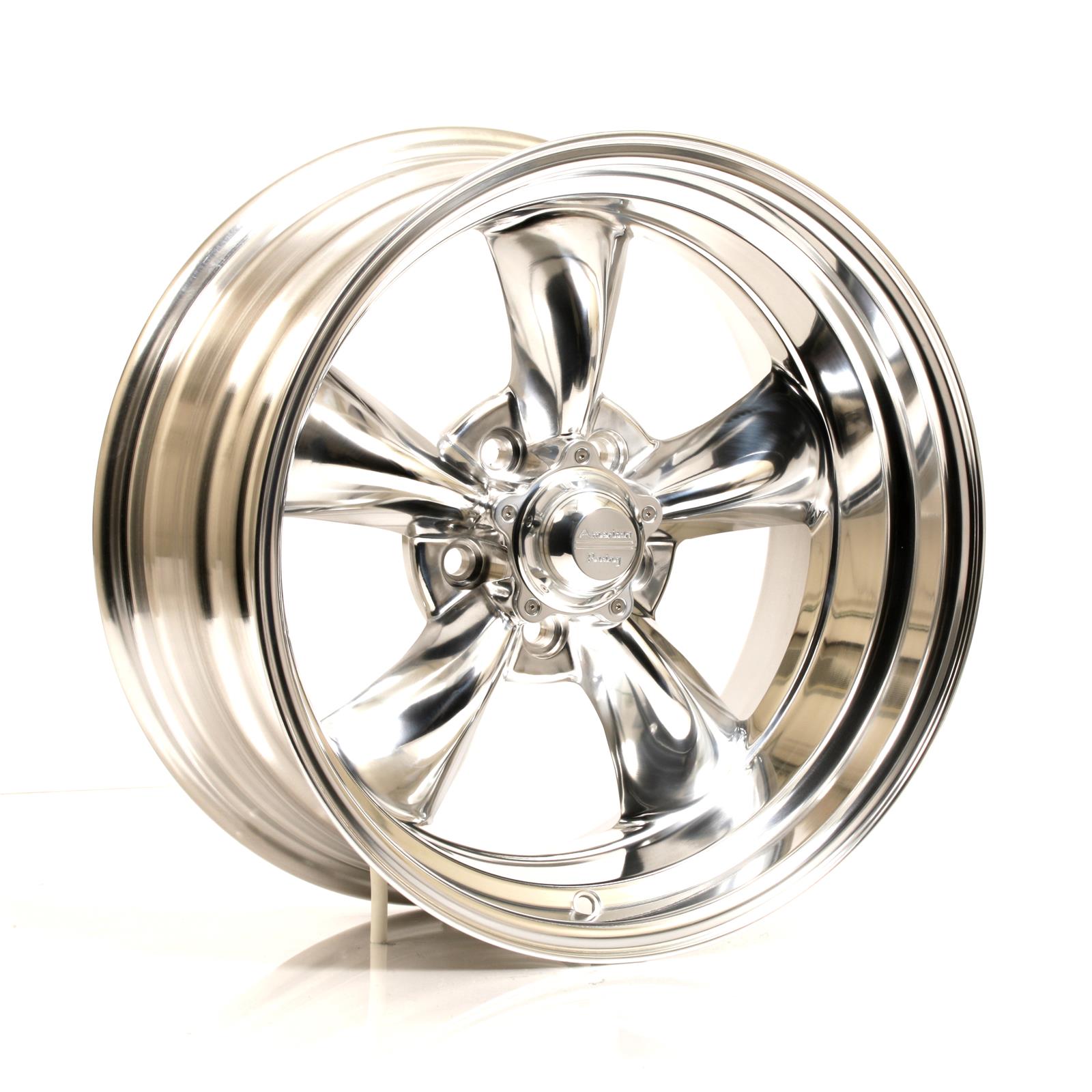 American Racing VN515 Polished Torq-Thrust II One-Piece Wheels 17x8 Wheel, One-Piece, Aluminum, Polished, 17 in. x 8 in., 5 x 4.50 in. Bolt Circle, 4.000 in. Backspace, Each thumbnail 2