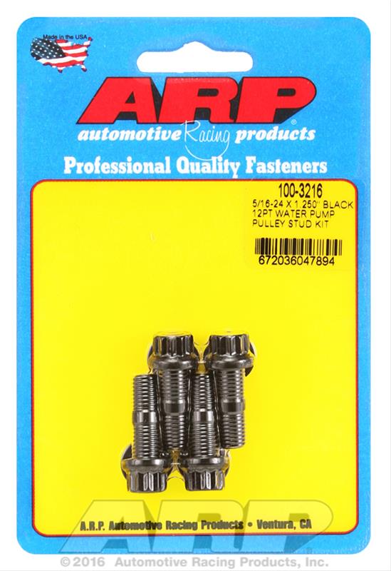 ARP 5/16-24 X 1.250 black 12pt water pump pulley stud kit thumbnail 2