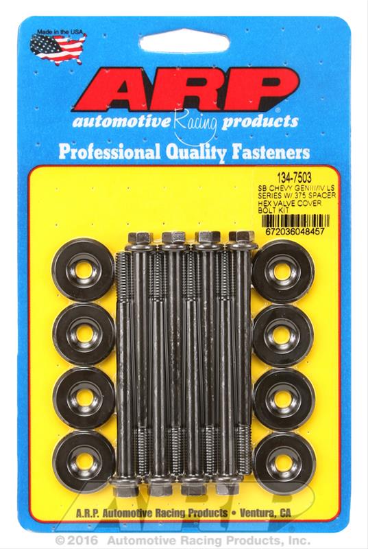 ARP Small Block Chevy GENIII/IV LS Series .375 Spacer Hex Valve Cover Bolt Kit - Black thumbnail 2