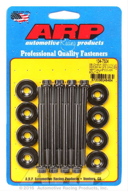 ARP Small Block Chevy GENIII/IV LS Series .375 Spacer 12pt Valve Cover Bolt Kit - Black thumbnail 2