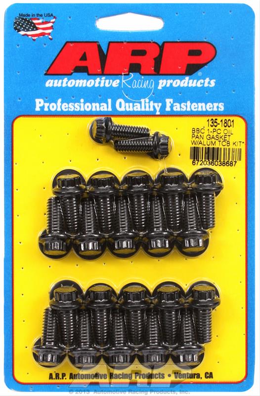 ARP BB Chevy 1-pc Oil Pan Gasket w/ Alum Timing Cover 12pt Bolt Kit thumbnail 2