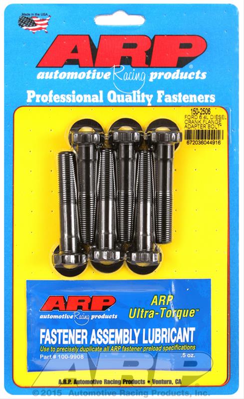 ARP Ford 6.4L Diesel Crank Flange Adapter Bolt Kit - 8740 Chrome Moly Black Oxide thumbnail 2