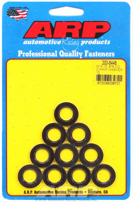 ARP M12 ID x 0.86 OD Chamfer Black Washer - Pack of 10