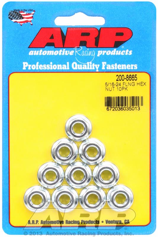 ARP 5/16-24 hex Flanged Nut Chrome Moly (Pack of 10)