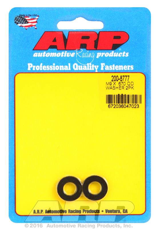 ARP M9 ID .670 OD Chamfer Black Washer - 2 Pack