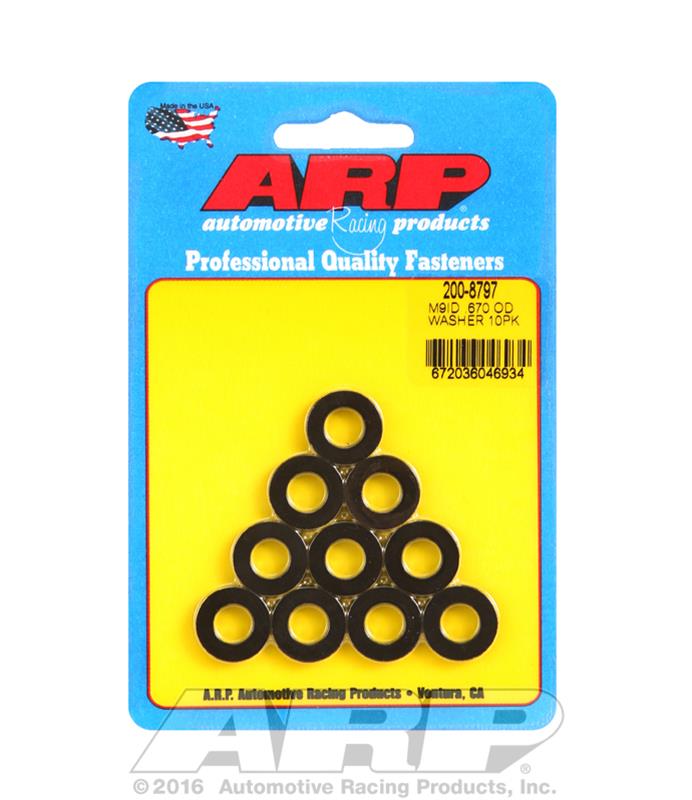 ARP M9 ID 0.670 OD Chamfer Black Washers (10 pack)
