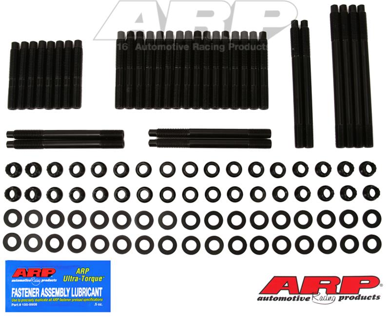 ARP SB Chevy Rodeck alum Black w/Brod cntd valve hds 12pt Head Stud Kit