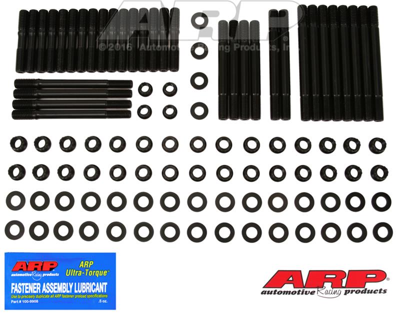 ARP SB Chevy 16A, Rodeck alum Black, 12pt u/c studs head stud kit