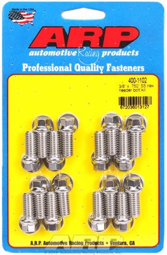 ARP Chevrolet / Ford 3/8in x .750 SS Hex Header Bolt Kit thumbnail 3