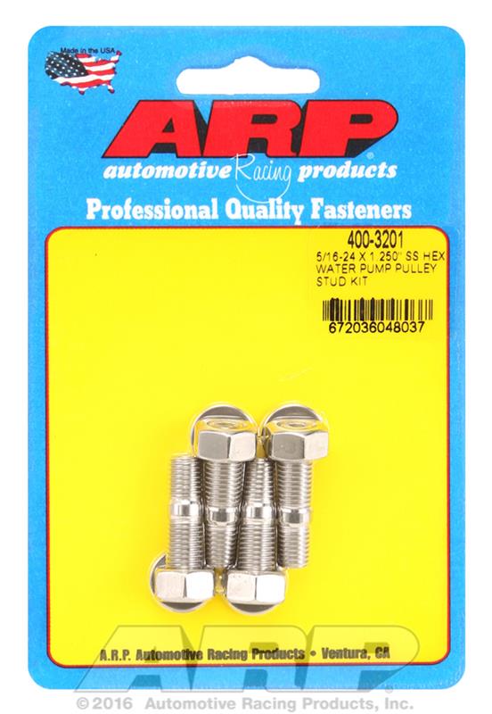 ARP 5/16-24 X 1.250 SS Hex Water Pump Pulley Stud Kit