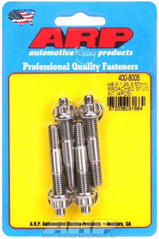 ARP M8 x 1.25 x 57mm Broached 4 Piece Stud Kit