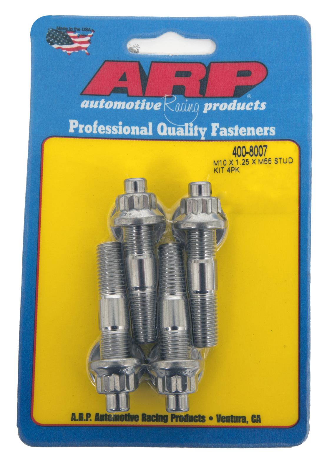 ARP M10 x 1.25 x 55mm Broached 4 Piece Stud Kit
