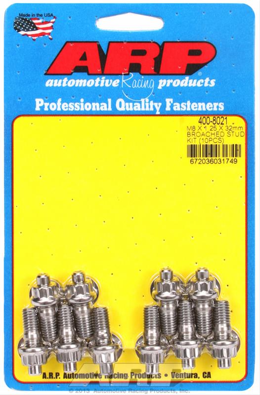 ARP M8 x 1.25 x 32mm Broached 10 Piece Stud Kit