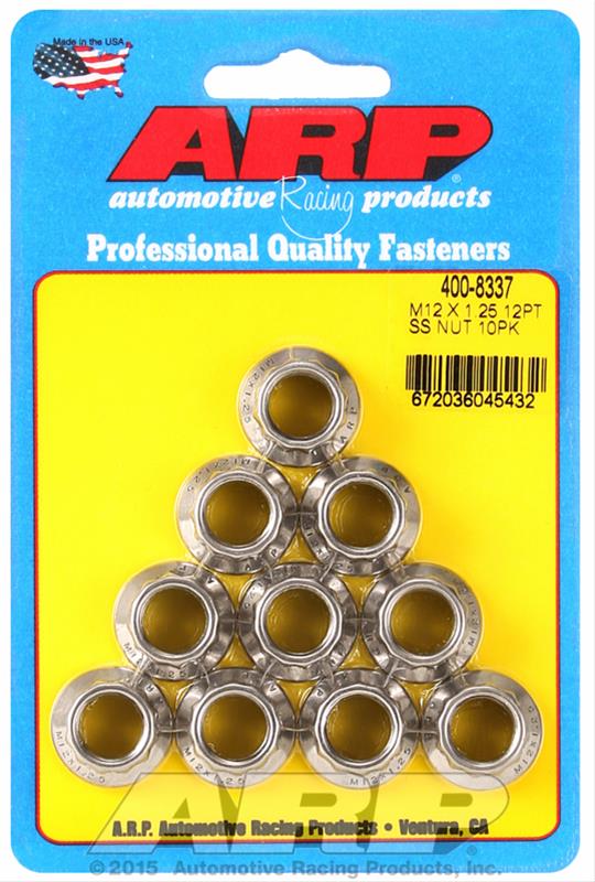 ARP M12 x 1.25 M14 WR 12pt Nut Kit - 10 Pack