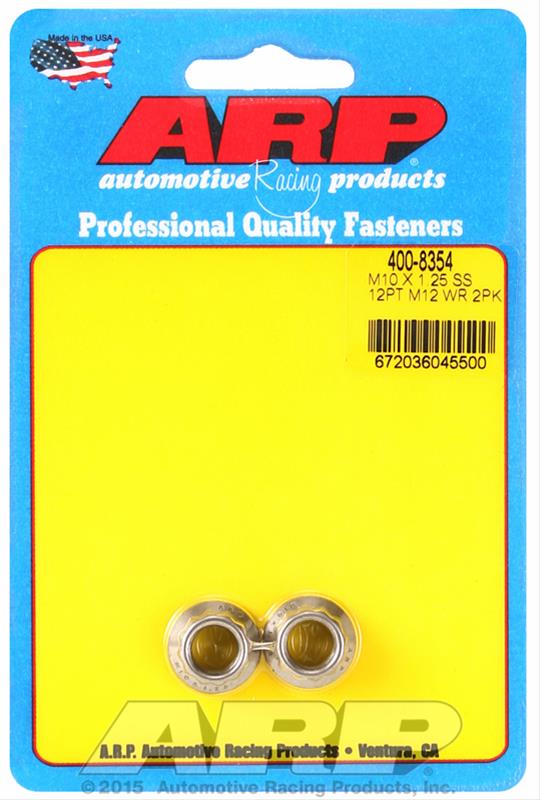 ARP M10 X 1.25 SS 12mm socket 12pt Nut Kit