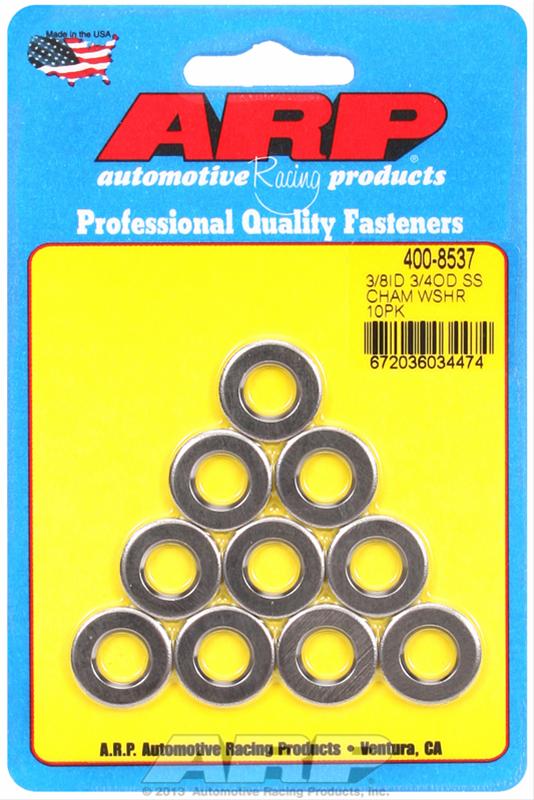 ARP Special Purpose Washers 400-8537 Washers, Stainless Steel, Polished, .375 in. Inside Diameter, .750 in. Outside Diameter, .120 in. Thick, Set 10
