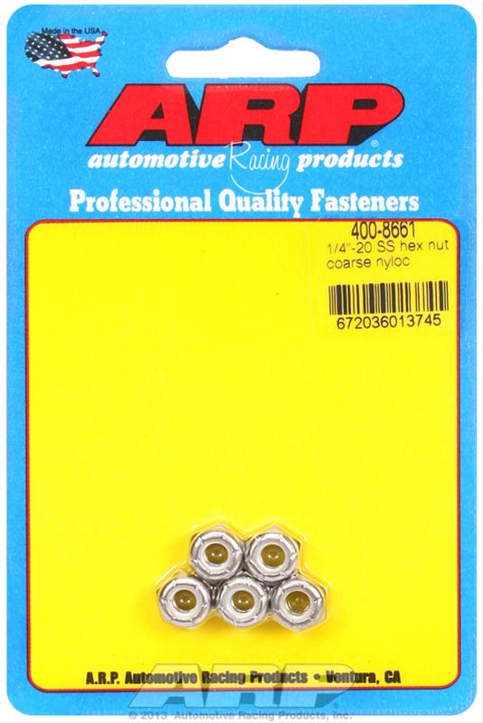 ARP 1/4-20 SS coarse nyloc hex nut kit