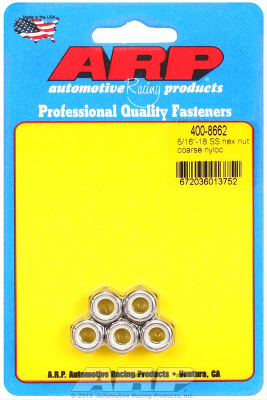 ARP 5/16-18 SS coarse nyloc hex nut kit