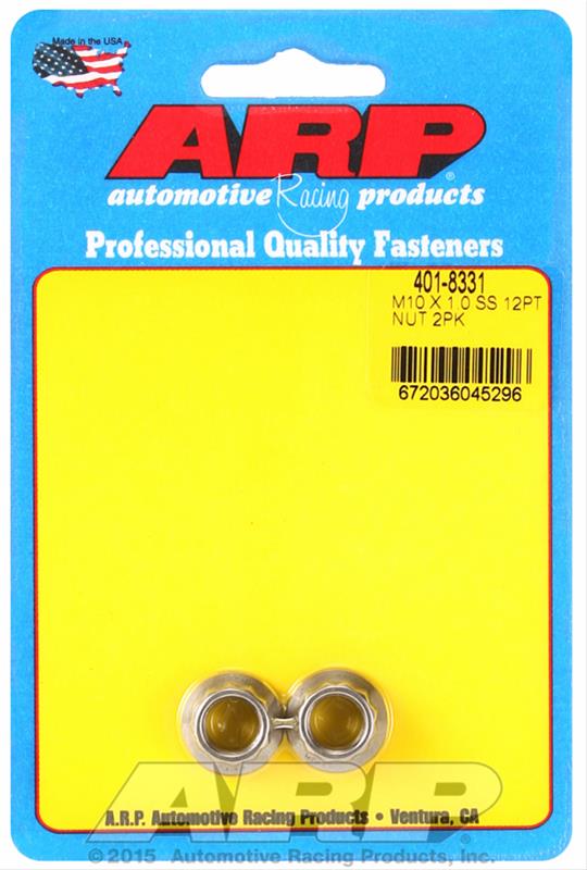 ARP M10 x 1.0 SS 12pt Nut Kit (2/pkg)