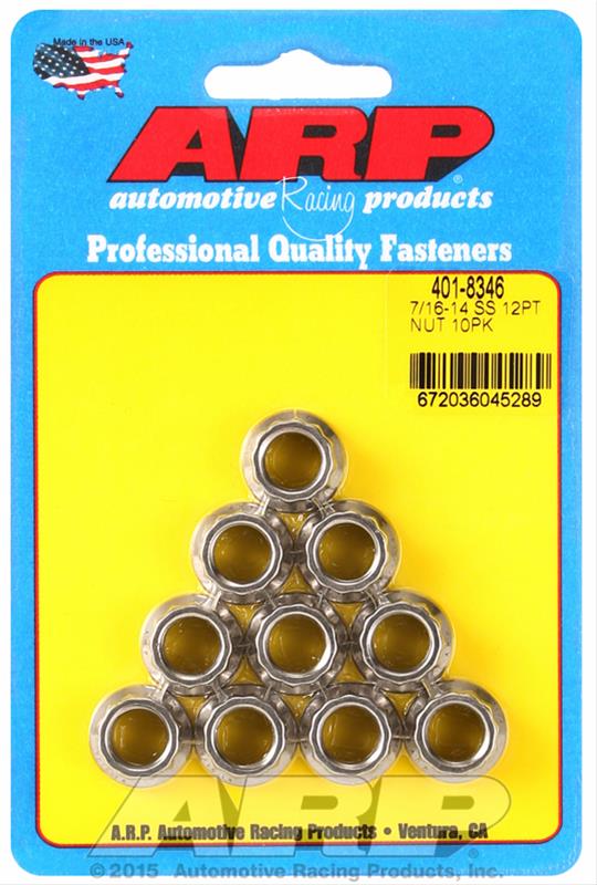 ARP 7/16-14 12PT Nut Kit SS - 10 PK