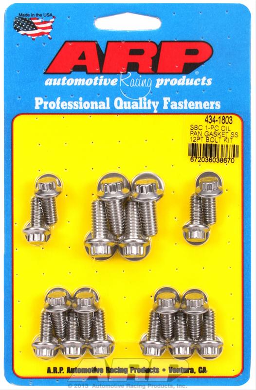 ARP SB Chevy 1-pc SS 12pt Oil Pan Gasket Bolt Kit thumbnail 2