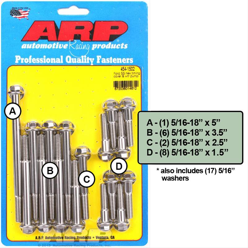 thumbnail image 2 of ARP 2001502 Timing Cover Bolt Kit - Black Oxide, 8740 Chrome Moly, 170,000 PSI | High Strength 2 of 12