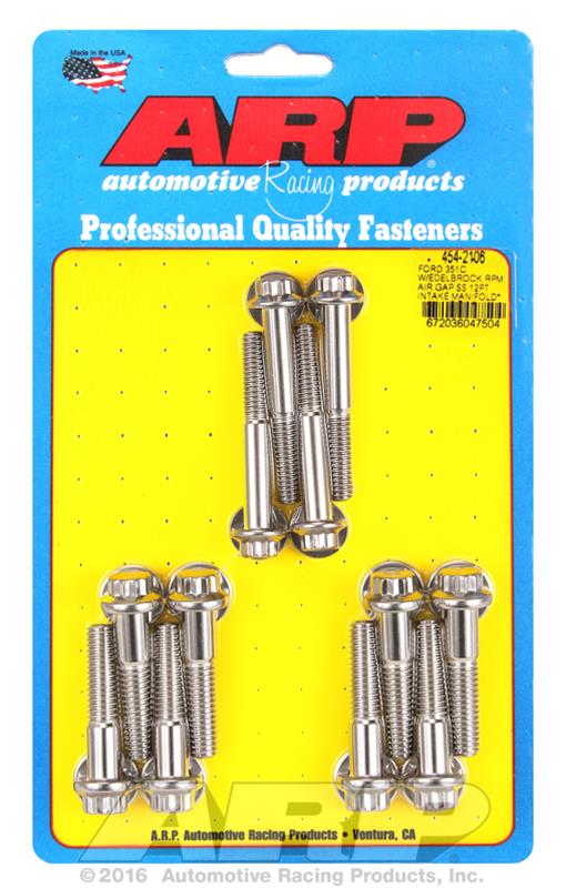 ARP Ford 351C w/Edelbrock RPM Air Gap 12pt Intake Manifold Bolt Kit thumbnail 2