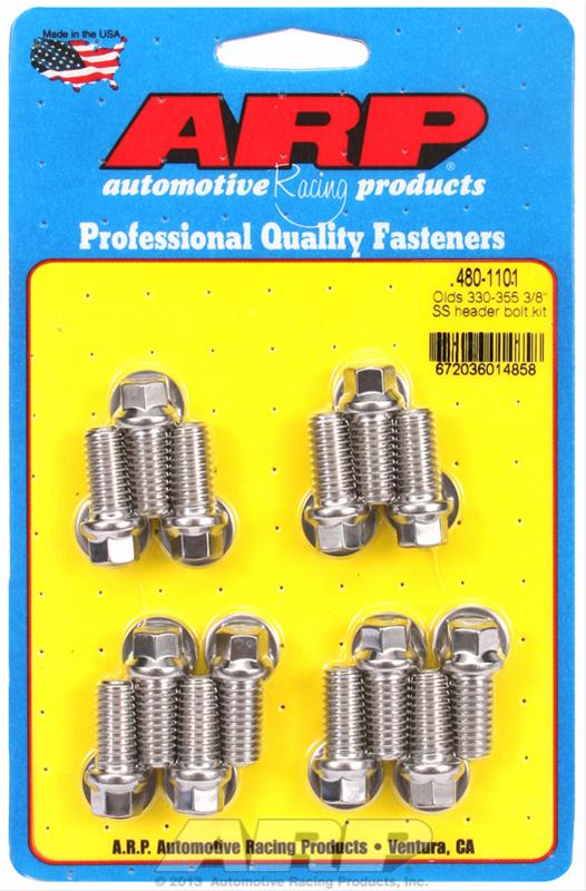 ARP 134-1101 Header Bolt Kit For GM LS Engines – Black 1/4 Inch Flange Hex Bolts