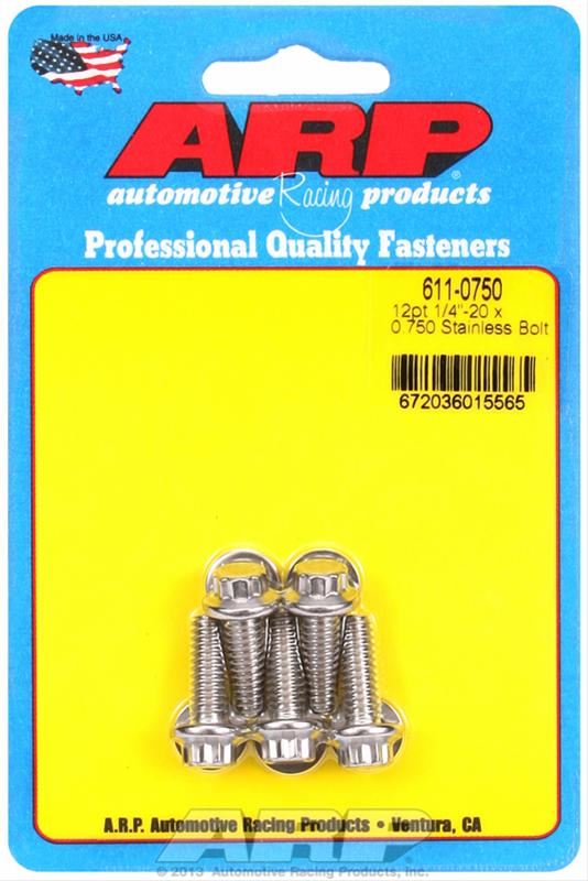 ARP 1/4in x 20 - .75in UHL 12pt SS Bolt (5/pkg) thumbnail 3