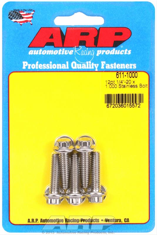 ARP 1/4in x 20 - 1in UHL 12pt SS Bolt Kit (5/pkg) thumbnail 3