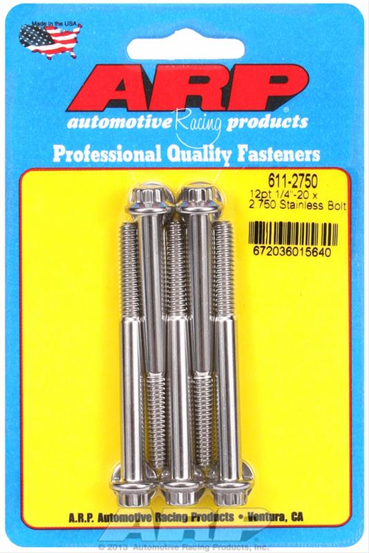 ARP 1/4-20 x 2.750 12pt SS SAE Bolt Kit (5/pkg) thumbnail 2